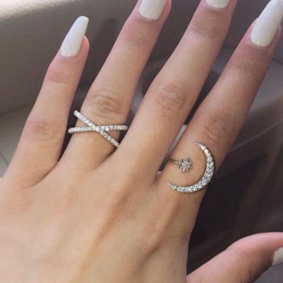 Crescent moon & star adjustable ring - Picture 4 of 4
